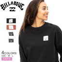 《今だけ！店内全品ポイントUP》ビラボン スウェット レディース BILLABONG ビッグ スクエア ロゴ スウェット トップス トレーナー スエット ブランド ストリート シンプル カジュアル アウトドア ロゴ プリント 長袖 春 秋 冬 ブラウン 茶 ブラック 黒 ホワイト 白