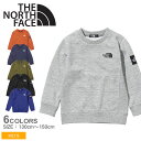 《5/1限定！複数買いで最大P20倍》》ノースフェイス スウェット キッズ ジュニア 子供 THE NORTH FACE スクエアロゴクルー スエット トップス 学校 長袖 スポーツ 運動 アウトドア 裏毛 男の子 女の子 ユニセックス シンプル トレーナー カジュアル 定番 グレー ネイビー