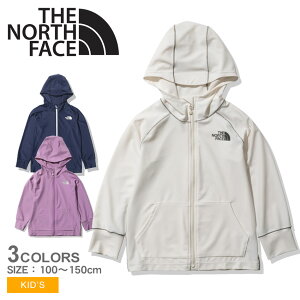 クーポンで200円OFF☆ザ ノースフェイス パーカー キッズ ジュニア 子供 THE NORTH FACE ロングスリーブサンシェイドフルジップフーディ ノースフェース 上着 羽織 トップス 男の子 女の子 長袖 スポーツ 運動 アウトドア プール UV ジップアップ ウェア