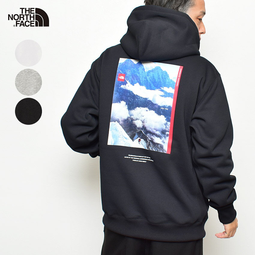 《今だけ！店内全品ポイントUP》ザ ノースフェイス パーカー メンズ THE NORTH FACE 30th ヌプシ スウェットフーディ トレーナー ウエア フード スウェット スエット トップス 長袖 ノースフェース 静電気防止 裏起毛 ロゴ ワンポイント カジュアル シンプル 黒 白