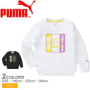 プーマ スウェット キッズ ジュニア 子供服 PUMA クルースウェット TR SMILEY WORLD 男の子 女の子 子ども ロンT ブランド スポーティ シンプル カジュアル ロゴ スポーツ 運動 ブラック 黒 ホワイト 白 670352 CREW SWEAT TR(4)