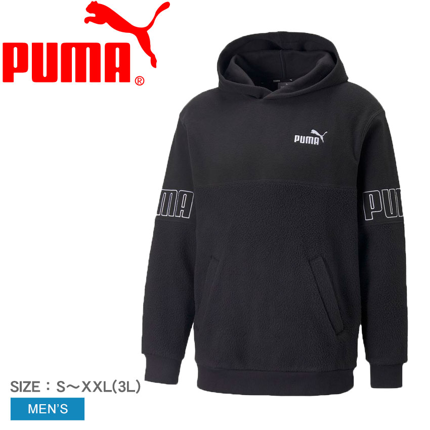 プーマ トレーナー メンズ 《今だけ！店内全品ポイントUP》プーマ スポーツウェア パーカー メンズ PUMA プーマ パワー ウィンタライズ フーディスウェット トップス スエット トレーナー フード フリース 裏起毛 防寒 ブランド カジュアル スポーティ シンプル ロゴ おしゃれ リサイクル素材