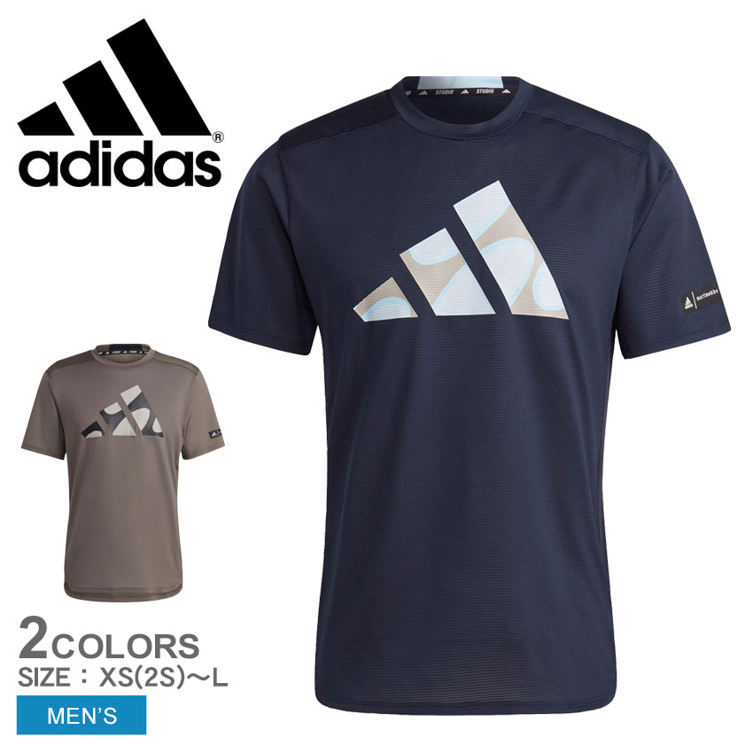 《今だけ！全品ポイントUP》アディダス 半袖Tシャツ メンズ ADIDAS マリメッコ デザインド フォー トレーニング 半袖Tシャツ 半袖 トップス クルーネック スポーツ 運動 スポーティ トレーニング シンプル ウェア おしゃれ おすすめ 人気 ブランド コラボ ネイビー 紺