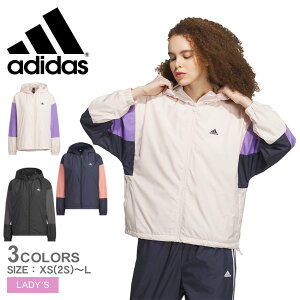 《限定クーポン配布》アディダス パーカー レディース ADIDAS カラーブロック ルーズフィット ウインドブレーカー ジャケット スポーツウェア ウェア トップス ジャージ ジャケット 上着 スポーツ シンプル トレッキング トレーニング ジム ランニング