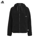 アディダス 《今だけ！店内全品ポイントUP》アディダス アウター レディース ADIDAS MH ボアフルジップジャケット ジャケット 上着 ウエア トップス ブランド 長袖 ふわふわ 刺繍 ワンポイント 可愛い カジュアル ロゴ ボア ブラック 黒 HN0671