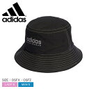 《限定クーポン配布》アディダス ハット 帽子 メンズ レディース ADIDAS クラシック コットン バケットハット シンプル スポーティ スポーツ アウトドア キャンプ カジュアル 運動 定番 ロゴ 刺しゅう 普段使い 旅行 黒 ブラック スポーティー