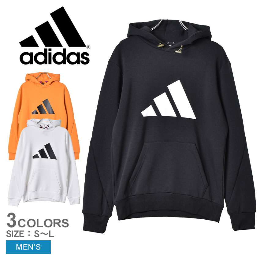 《限定クーポンで4,500円！》アディダス パーカー メンズ ADIDAS フューチャー アイコン ウィンタライズド パーカー トップス 長袖 フード スポーティー シンプル カジュアル フード ロゴ ブランド 部屋着 スウェット ブラック 黒 ホワイト 白 オレンジ BP101