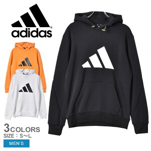 《限定クーポンで4,500円！》アディダス パーカー メンズ ADIDAS フューチャー アイコン ウィンタライズド パーカー トップス 長袖 フード スポーティー シンプル カジュアル フード ロゴ ブランド 部屋着 スウェット ブラック 黒 ホワイト 白 オレンジ BP101