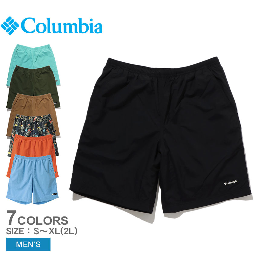 《限定クーポンで4,549円》コロンビア 水陸両用 ショートパンツ メンズ【ゆうパケット配送】 Columbia サマードライ2ショーツ ボトムス 短パン 水着 夏 海 撥水 UVカット 紫外線カット ハーフパンツ 無地 アウトドアブランド キャンプ 釣り 旅行 サーフパンツ 黒