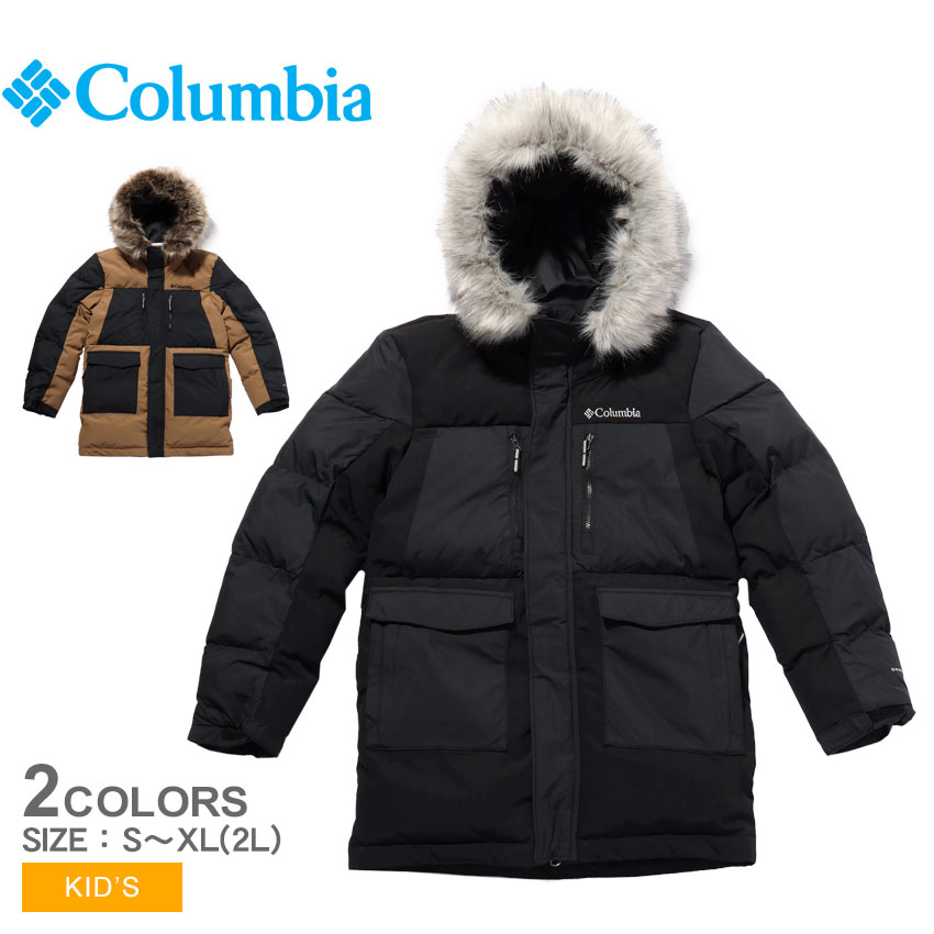 キッズ アウター 男の子 防寒 コロンビア ジュニア 子供服 COLUMBIA マーカムピークフュージョンパーカ 女の子 子ども 中綿アウター アウトドアウェア シンプル カジュアル 通学 撥水 高機能 小学生 保温 ブラック 黒 ブラウン 茶