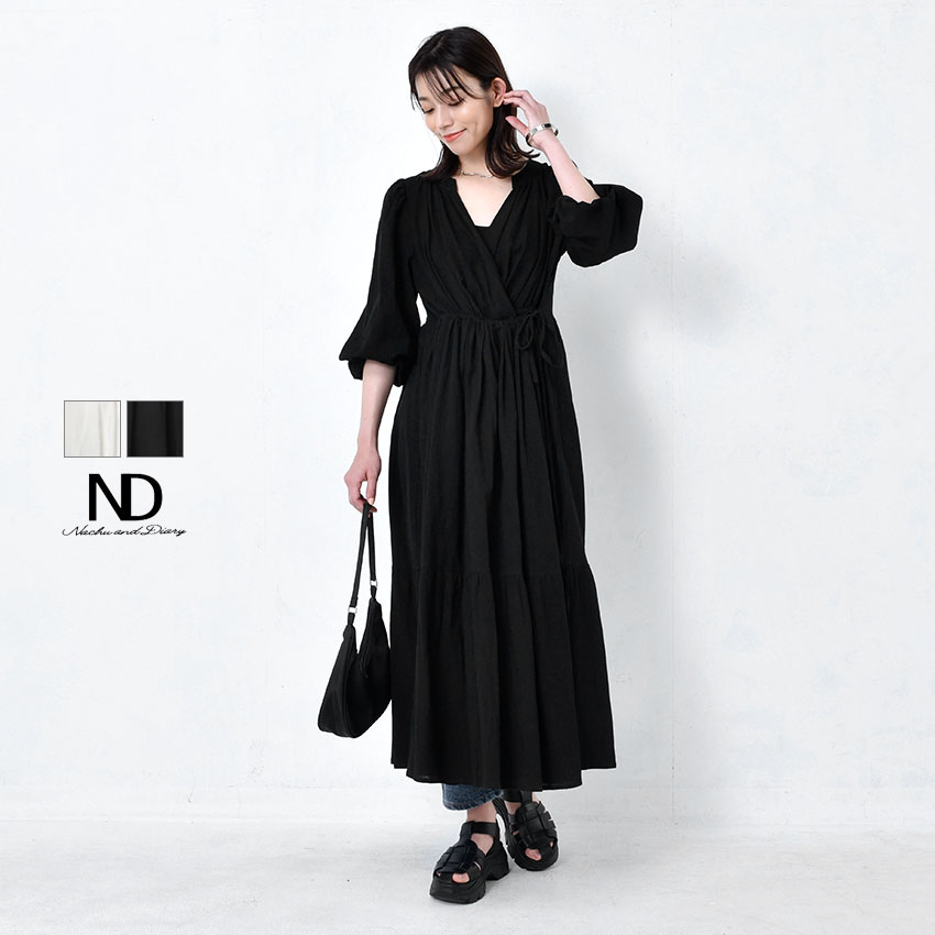 ナチュ＆ダイアリー ワンピース レディース NACHU＆DIARY 3wayティアードワンピース ワンピ 長袖 羽織 ..