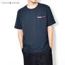 《今だけ！全品ポイントアップ中》【ゆうパケット配送】 トミーヒルフィガー 半袖 Tシャツ メンズ TOMMY HILFIGER アイコンショートスリーブポケットTシャツ トップス ロゴ おしゃれ ブランド スポーティ シンプル ゆったり コットン ワンポイント クルーネック ネイビー