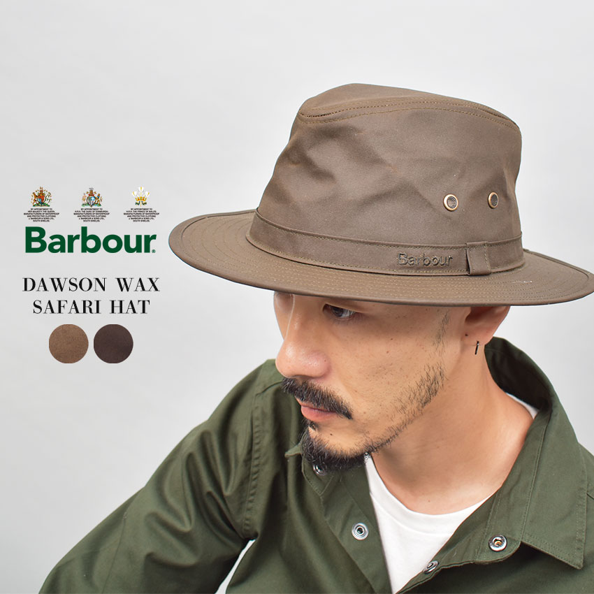 《今だけ！店内全品ポイントUP》Barbour バブアー 帽子 ハット メンズ 男性 大人 ブランド きれいめ キレイめ おしゃれ サファリハット ワックスドコットン アクセサリー オリーブ ブラウン ベージュ 茶色 無地 タータンチェック DAWSON WAX SAFARI HAT