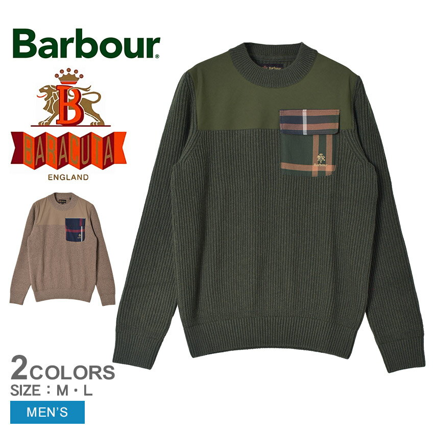 バブアー バラクータ ニット メンズ コラボ BARBOUR × BARACUTA Miller Regular Knitted Crew Neck Sweat...