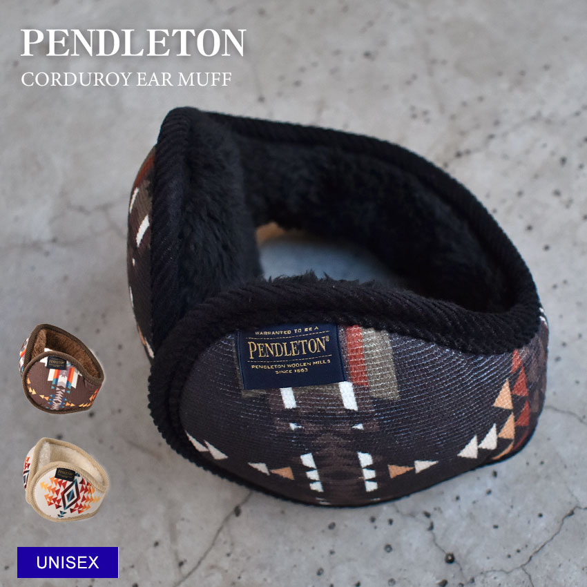 《今だけ！店内全品ポイントUP》ペンドルトン 耳当て メンズ レディース PENDLETON CORDUROY EAR MUFF イヤーマフラー 耳あて 防寒 冬物 プレゼント 贈り物 アウトドア キャンプ カジュアル 保温 もこもこ ファー ブラック 黒 ホワイト 白 ブラウン PDT-000-223006