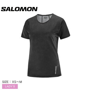 《クーポン配布》サロモン Tシャツ レディース SALOMON センス エアロ SS Tシャツ W 半袖 ランニング トレイルランニング トレーニング フィットネス ジム ヨガ スポーツ 運動 軽量 速乾 通気性 快適 シンプル 女性用 ブラック 黒 グレー LC2045500 SENSE