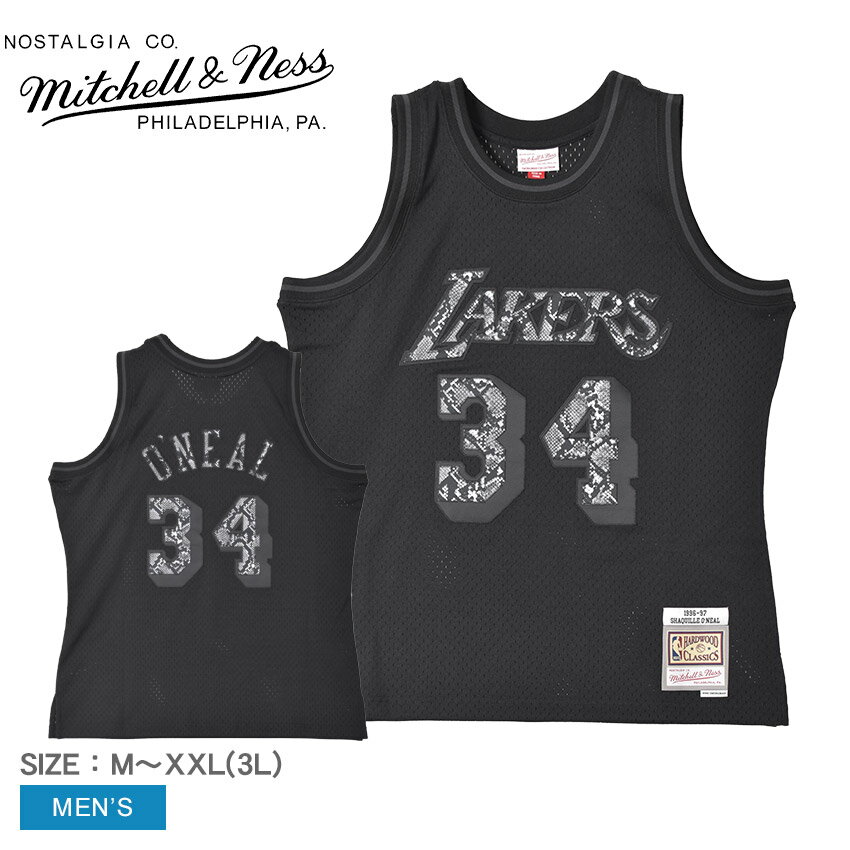 《限定クーポン配布》ミッチェル&ネス ユニフォーム メンズ MITCHELL&NESS NBA LEATHER SNAKESKIN SWINGMAN JERSEY LAKERS 1996 SHAQUILLE ONEAL シャキール・オニール ロサンゼルス・レイカーズ Los Angeles Lakers バスケ バスケットボール