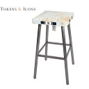 《限定クーポン配布》トークン&アイコン 椅子 Token&Icons ベースボール ベース スツール - ヤンキース イス 野球 ベースボール MLB ニューヨーク・ヤンキース 野球チーム プレゼント 贈り物 インテリア チェア チェアー ライトブルー ホワイト 白(3)