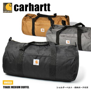 《限定クーポンで割引》カーハート ボストンバッグ メンズ レディース CARHARTT キャンプ ポーチ 収納 かばん 旅行 おしゃれ ブランド カジュアル デイリーユース タウンユース アウトドア 耐久 撥水 ブラウン グレー 160221 TRADE MEDIUM DUFFEL +UTILITY POUCH 鞄