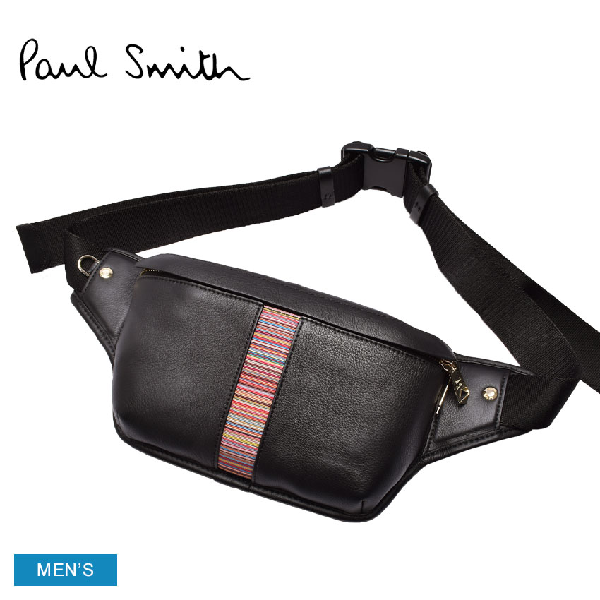 クーポンで1,000円OFF☆ポールスミス ボディバッグ メンズ PAUL SMITH マルチ ストライプボディバッグ 本革 レザー 収納 ブランド おしゃれ シンプル 贈り物 プレゼント ギフト カジュアル ウエストポーチ 6598 AMULTI かっこいい 斜め掛け ファスナー付き