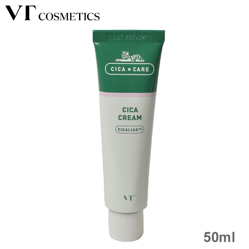 《限定クーポン配布》【航空便対象外商品】 VT COSMETICS スキンクリーム メンズ レディース VT シカクリーム 肌ケア シカ コスメ スキンケア 肌荒れ 韓国 スキンケア 韓国コスメ 保湿 美容 天然成分 緑 グリーン VTPD31052 VT CICA CREAM【ラッピング対象外】のサムネイル