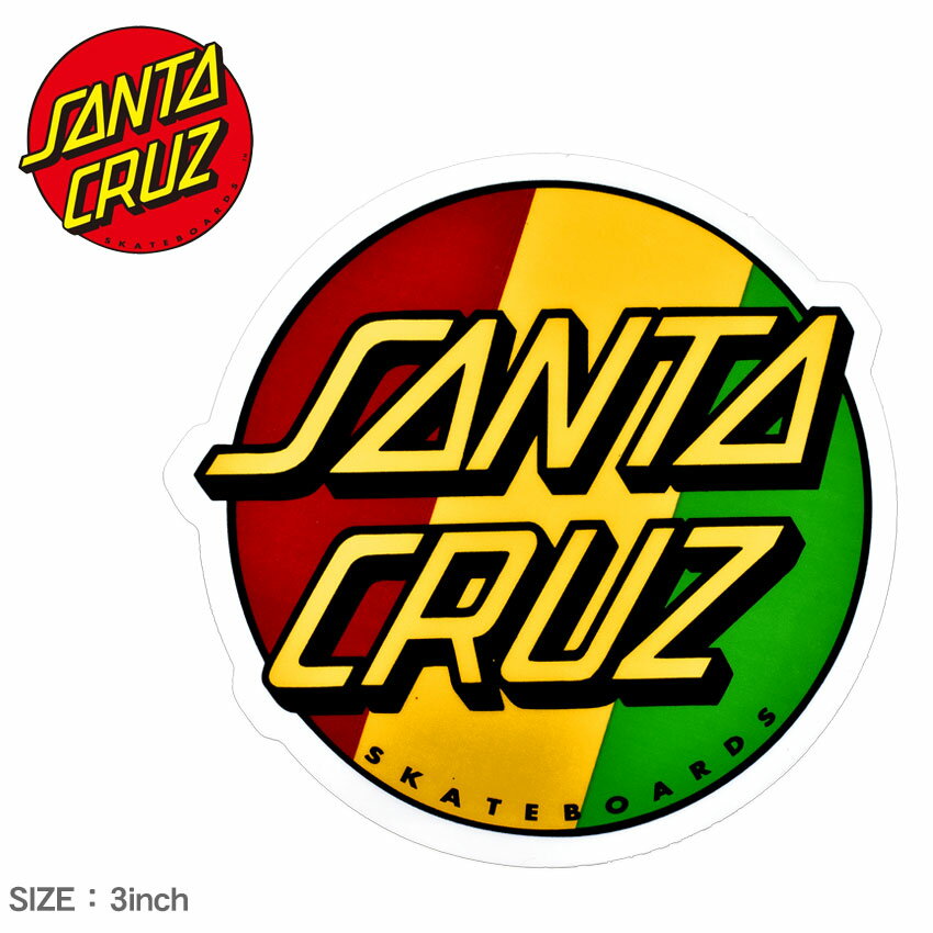 【ゆうパケット配送】サンタクルーズ ステッカー SANTA CRUZ RASTA DOT STICKER 3IN メンズ レディース イエロー レッド グリーン 88281292 ロゴ シール スケートボード スケボー スポーツ ア…