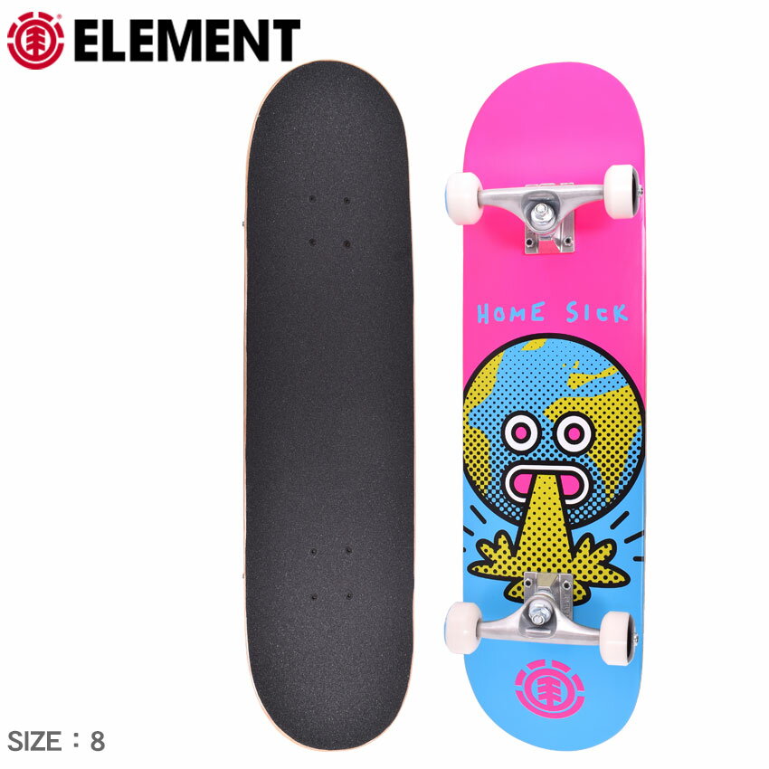《限定クーポン配布》エレメント スケートボード メンズ レディース ELEMENT HOME SICK コンプリートデッキ 8 スケボー ボード スケート ストリート スポーツ ウィール カラフル おしゃれ 人気 ブラック 黒 ピンク ブルー 青 マルチ BB027418【ラッピング対象外】