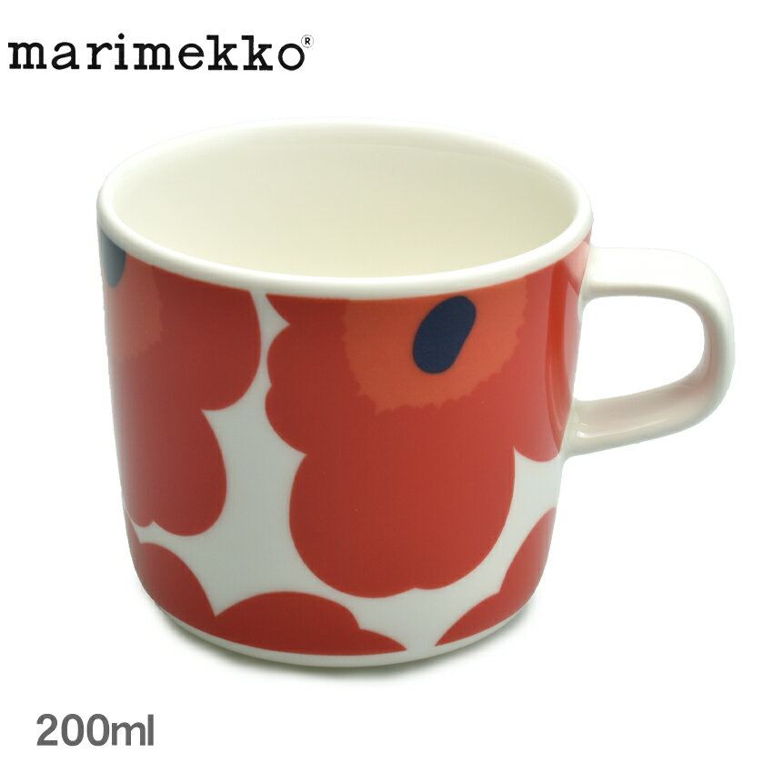 《限定クーポン配布》マリメッコ カップ MARIMEKKO マグカップ 200ml マグ コップ コーヒーカップ インテリア ウニッコ 花柄 総柄 幾何学 おしゃれ 定番 北欧 雑貨 フィンランド プレゼント ギフト レッド 赤 ホワイト 白 63429 MUG CUP 2DL