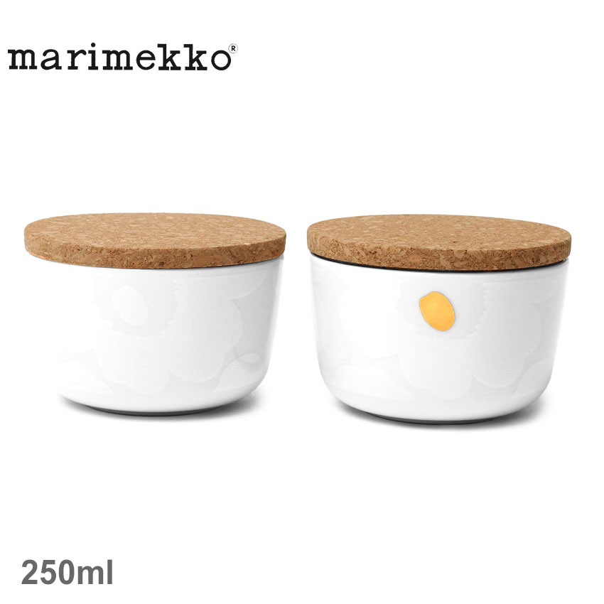 《3日間限定SALE開催中》マリメッコ ボウル MARIMEKKO Unikko ボウル 250ml 2個セット コップ 食器 キッチン インテリア かわいい ナチュラル ウニッコ 花柄 総柄 ブランド ギフト プレゼント 北欧 コルク 蓋付き 72882【ラッピング対象外】