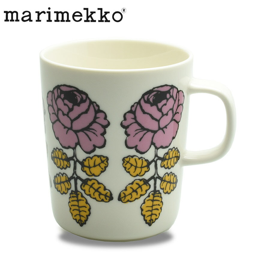 マリメッコ 食器 メンズ レディース MARIMEKKO オイヴァ ヴィヒキルース マグ コップ マグカップ ブランド プレゼント ギフト キッチン 湯呑 北欧 雑貨 花柄 オイバ ビヒキルース ウェディングローズ Maija Isola マイヤ・イソラ