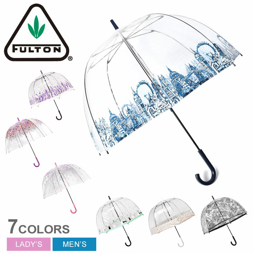 フルトン フルトン 傘 FULTON バードケージ NO.2 BIRDCAGE NO.2 L042 メンズ レディース 雨傘 雨 雨具 ビニ傘 ビニール 透明 おしゃれ 長傘 柄 カジュアル ブランド 青【ラッピング対象外】【ラッピング対象外】