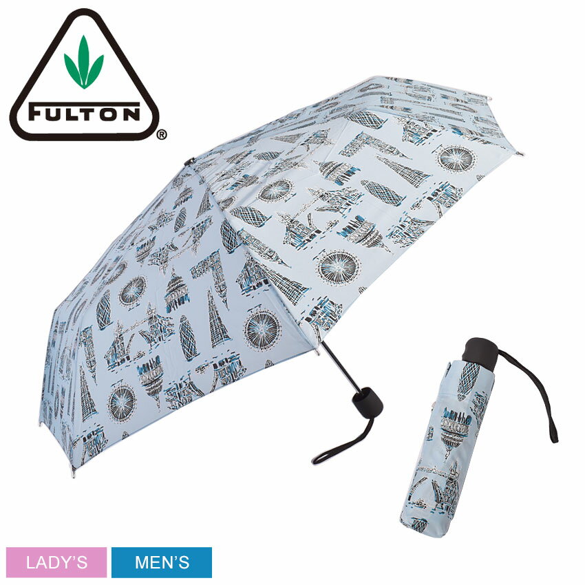 《今だけ！店内全品ポイントUP》フルトン 傘 FULTON ブルー ストウアウェイ STOWAWAY G701 035542 メンズ レディース 雨傘 雨 雨具 折りたたみ 折り畳み おしゃれ イギリス シック ブランド 青 総柄 ロンドン デザイン