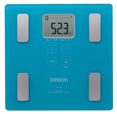 収納に便利なスリムデザインオムロン(OMRON)体重体組成計カラダスキャンHBF-214-Bブルー