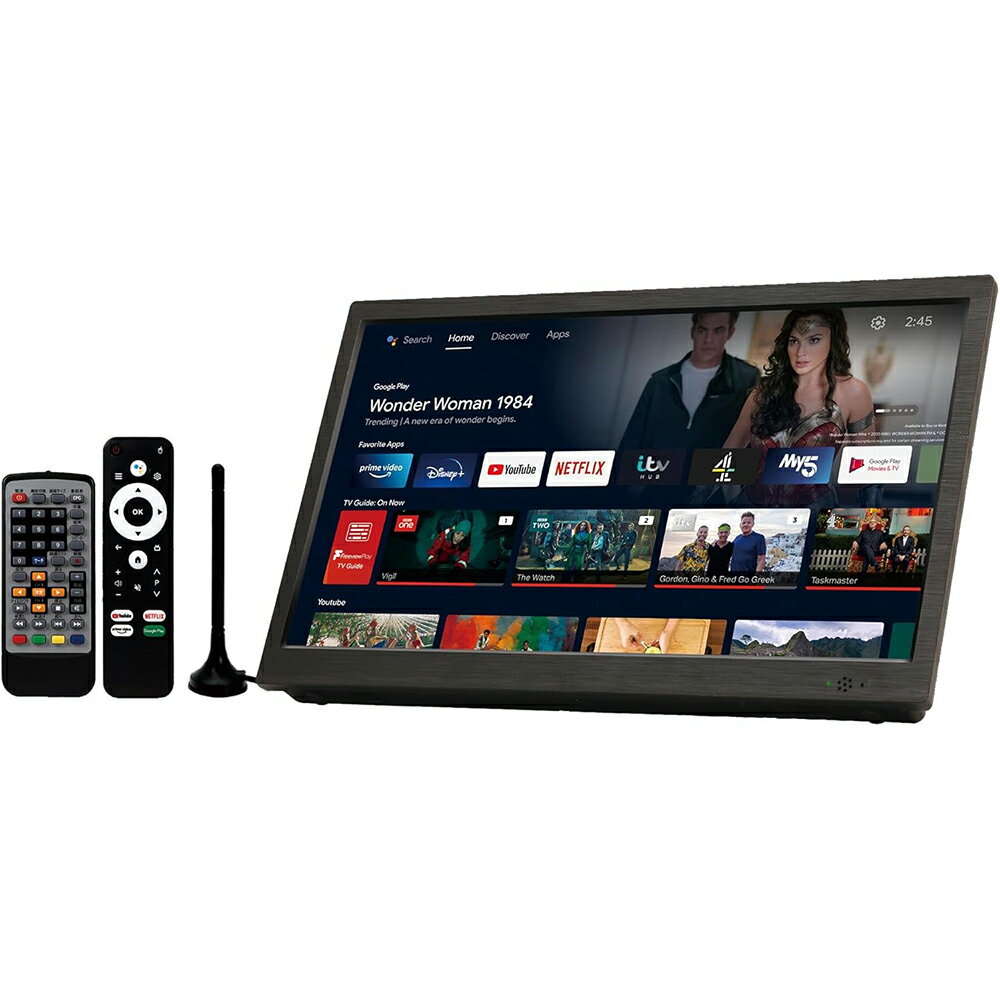 ポータブルテレビ 14インチ 地デジテレビ Android搭載 車載対応 バッテリー内蔵 HDMI 録画 防災テレビ OVERTIME OT-PST14TE