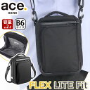 ショルダーバッグ ショルダーバッグ メンズ ace.GENE エース ジーン 正規品 FLEX LITE FIT フレックスライト フィット ミニショルダー ビジネスバッグ 通勤用 仕事用 黒 ビジネス 小さめ コンパクト バッグ B6 2L メンズ かばん 出張 旅行 タウンユース 54551