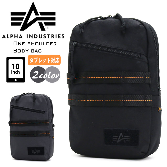 アルファインダストリーズ バッグ メンズ ボディーバッグ アルファ インダストリーズ ALPHA INDUSTRIES ボディバッグ メンズ レディース 男女兼用 縦型 ボディーバッグ ワンショルダー 10インチ タブレット サブバッグ 通学 通勤 シンプル アウトドア 黒 人気 斜め掛け ミリタリー アーミー 66209