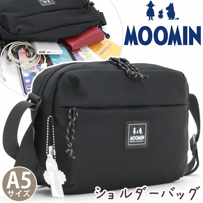 Rakuten - ショルダーバッグ レディース MOOMIN ムーミン ショルダー バッグ スクエア 肩掛け 斜め掛け ミニショルダー 女性 かばん かわいい ミイ リトルミイ ニョロニョロ スナフキン サブバッグ 旅行 はっ水 軽量 おしゃれ シンプル ブラック 黒 A5 RMNL-02