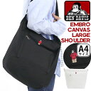 ベンデイビス ショルダーバッグ BEN DAVIS メンズ レディース EMBLO CANVAS LARGE SHOULDER キャンバスショルダー キャンバスバッグ 斜め掛け 肩掛け かばん 通学 ストリート カジュアル おしゃれ 軽量 コットン 学生 男女兼用 A4 BDW-8347