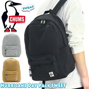 リュック CHUMS チャムス 正規品 Hurricane Day Pack Sweat ハリケーン デイ パック スウェット リュックサック デイパック バックパック バッグ カバン ラウンド型 撥水 メンズ 男性 男の子 アウトドア 通勤 学生 黒 A4 CH60-3108