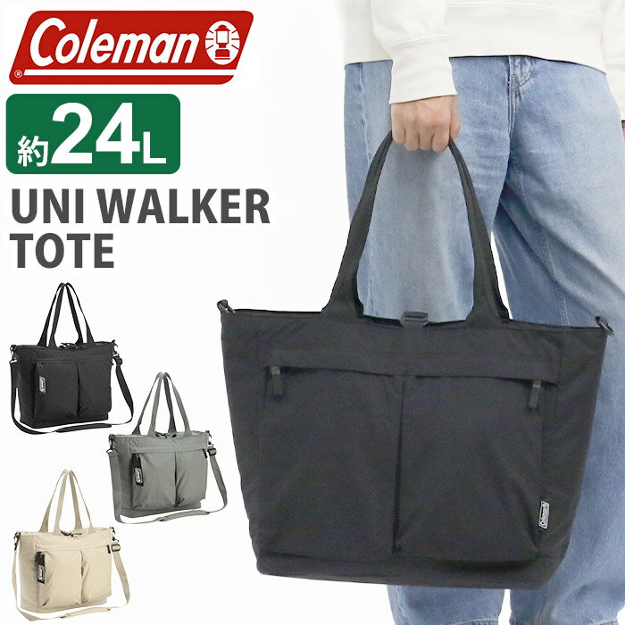 Rakuten - Coleman コールマン トートバッグ ユニウォーカートート 2026 春夏 新作【認定販売店】 2WAY 正規品 メンズ 男性 トート ショルダー ショルダーバッグ 手提げ 肩掛け 斜め掛け タブレット バッグ カバン 通勤 ブラック A4 B4 24L UNI WALKER TOTE