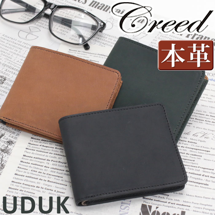 Other - 【ノベルティ★ハンカチ付き】 クリード Creed 財布 UDUK ウドゥク メンズ 二つ折り財布 札入れ ショートウォレット 二つ折り 大人 男性 コンパクト お札 小さめ サイフ ウォレット レザー 牛革 サブ財布 メンズ財布 男性 ビジネス ミニウォレット シンプル 人気 黒 312C1012