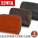 【SALE 20%OFF】 エドウイン 小銭入れ EDWIN メンズ コインケース 牛革 レザー シンプル 財布 サイフ カジュアル サブ財布 ウォレット コイ...