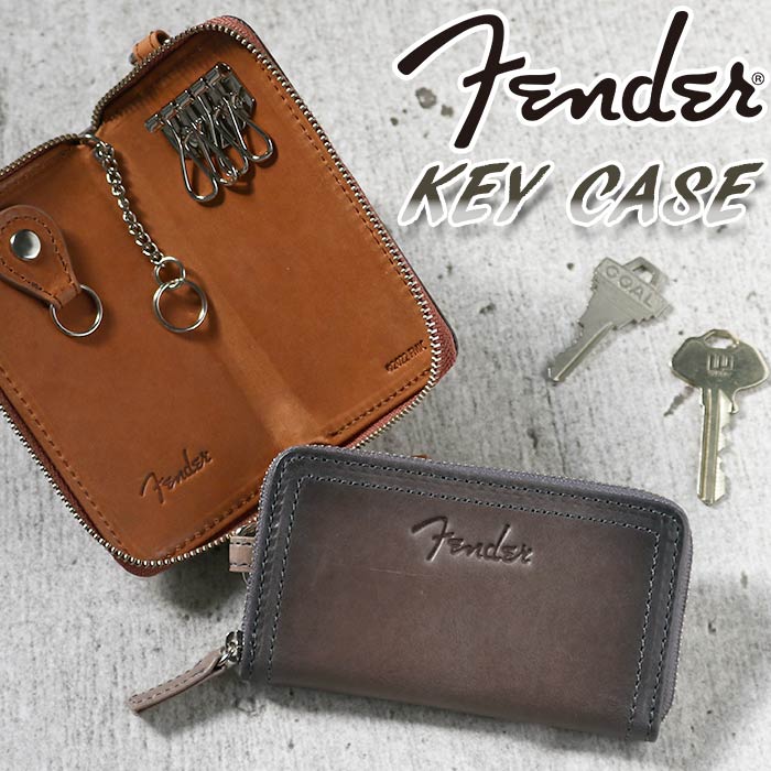 フェンダー キーケース Fender メンズ レディース ラウンドファスナーキーケース 鍵 キー 鍵入れ キーホルダー ケース 革小物 メンズ小物 レザー 牛革 本革 大人 かっこいい 男性 通勤 仕事 男 カジュアル シンプル おしゃれ クリスマス