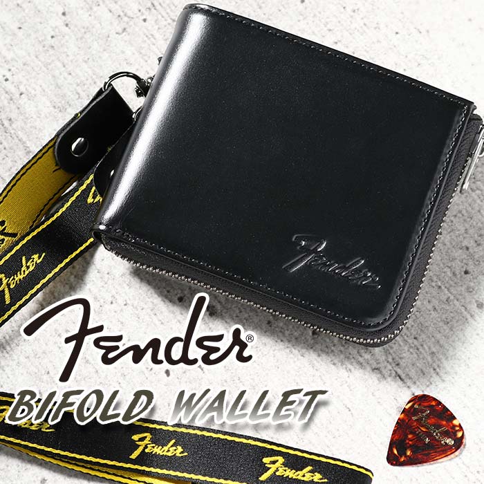 フェンダー 財布 Fender メンズ レディース 二つ折財布 L字ファスナー 二つ折り財布 札入れ 二つ折り 折財布 革小物 メンズ財布 カード収納 レザー 牛革 本革 大人 かっこいい スタイリッシュ …