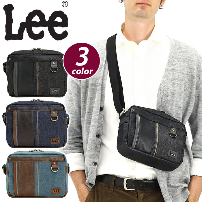 リー ショルダーバッグ Lee メンズ ショルダー バッグ ショルダーポーチ ミニショルダー ミニ ミニバッグ ミニカバン ワンショル ワンショルダー 横型 かばん デニム生地 デニム風 中学生 高校生 大学生 学生 カジュアル おしゃれ クリスマス