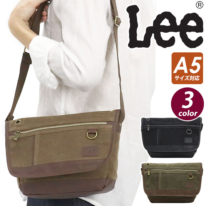 Rakuten - リー ショルダーバッグ Lee ショルダー フラップショルダー フラップ 斜め掛け 肩掛け バッグ カバン サブバッグ 旅行 散歩 アウトドア 黒 ブラック パラフィン加工 ダメージ加工 ビンテージ風 かっこいい おしゃれ カジュアル A5 320-4032