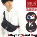 ニューヨークヤンキース ManhattanPortage マンハッタンポーテージ ウエストバッグ 限定モデル MLB コレクション 正規品 ウエストポーチ ボディ メンズ レディース ブラック シンプル 無地 都会 Alleycat Waist Bag MLB YANKEES MP1101MLBYANKEES