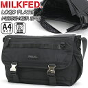 MILK FED. ミルクフェド A.M エイエム ショルダーバッグ レディース ショルダー メッセンジャー バッグ カバン バッグ 通勤 通学 旅行 アウトドア ユニセックス ブラック 黒 A4 LOGO PLATE MESSENGER BAG ロゴ プレート メッセンジャーバッグ 103241053006(4)