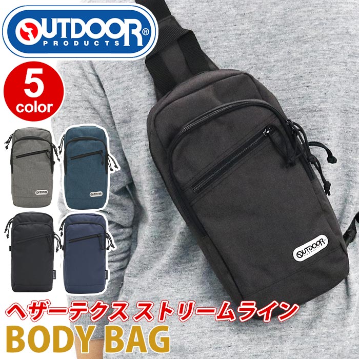 アウトドアプロダクツ バッグ メンズ OUTDOOR PRODUCTS アウトドア プロダクツ ヘザーテクス ストリームライン ボディバッグ メンズ レディース 男女兼用 ブラック ネイビー 22419777