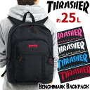 スラッシャー リュック レディース THRASHER メンズ 通学 正規品 リュックサック デイパック バックパック 黒リュック 男の子 女の子 バッグ 学生 学校 通学用 かばん 男女兼用 大人 旅行 レジャー トラベル 黒 25L A4 B4 街用 中学生 高校生 おしゃれ Benchmark THR-138